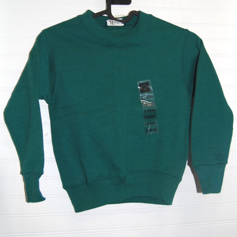 Kids‎ Vintage Crewneck sweater XS 4/5 Green Unisex NWT Pro-Spirit sweatshirt
